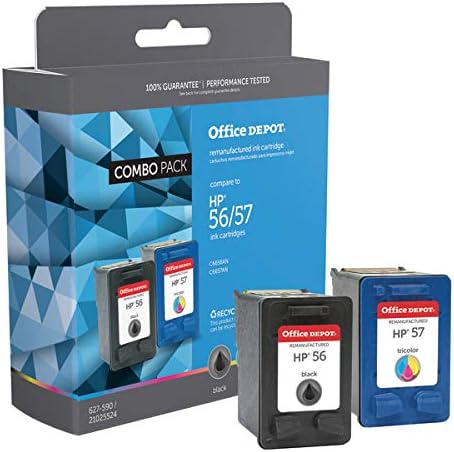 Amazon.com: Office Depot 56 – 57 (Negro/Color Cartuchos de tinta  remanufacturados HP 56/57), 2 unidades), od56 – 57 : Productos de Oficina