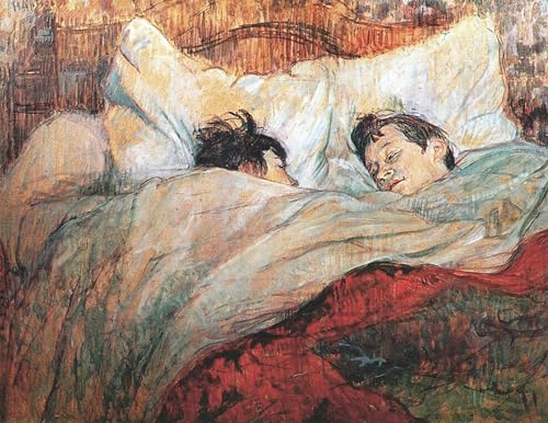 Tableau sur toile Le Lit de Toulouse-Lautrec impression 60x90cm pour chambre