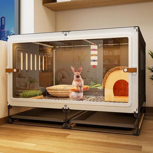Jaula de conejo y corralito de juegos para animales pequeños, hábitat interior para conejos y cobayas
