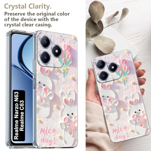 Image of Fashionury Back Cover for Realme C63 Designer, Printed,Transparent,Flexible, Silicon -D2173