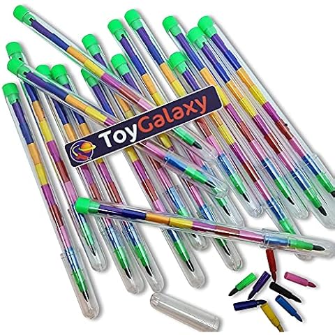 Toy Galaxy Swap Point Crayons Colourful DIY Stacker Pencil for Children Kids (12) Cover
