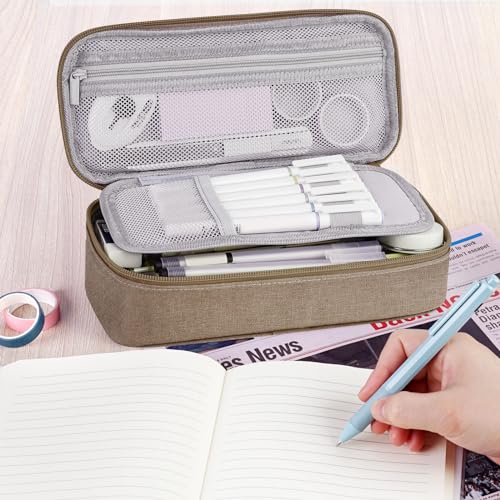 Image of WEMATE Pencil Case, Large Storage Organizer, Makeup Bag, Teacher Must - have, Big Pencil Pouch, Marker Case for College
