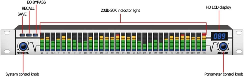 31 Bands Graphic Equalizer Audio Digital Equalizador De Audio Professional Sound System Professional Equalizers