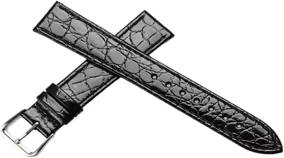 XILILHC Crocodile Grain Cowhide Leather Watchband 12 13 14 16 18 20MM Watch Strap Wristband Stainless Steel Pin Buckle