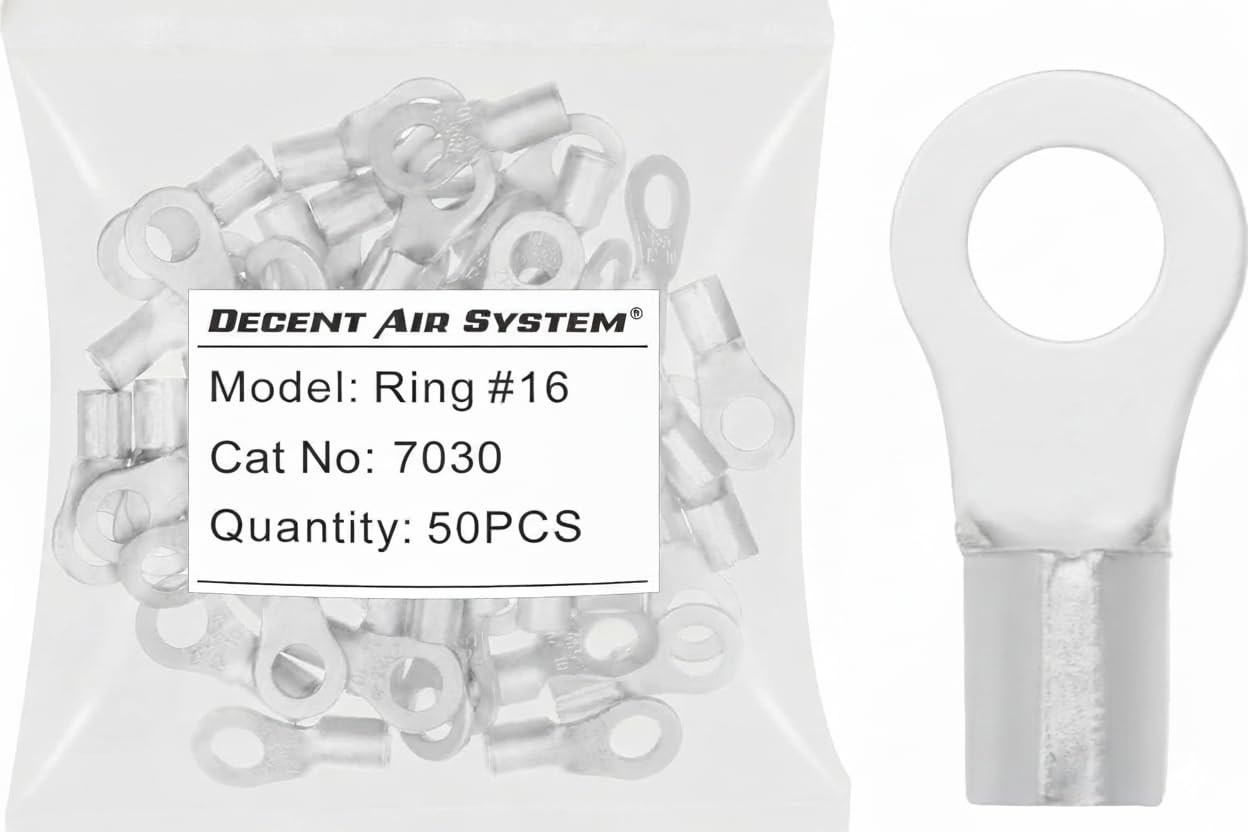 DECENT AIR SYSTEM® 16 Sqmm Ring Type Copper Cable Lugs with 8mm Stud Hole Perfect for 16mm Cable Reliable Connectors for Secure Cable Termination (50)-image-49