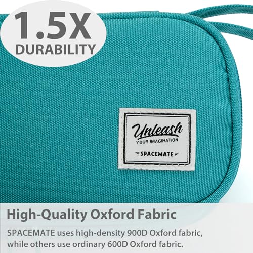 Image of SPACEMATE Pencil Case Pouch Box Bag School Supplies Girls Boys Kids, Cute Preppy Stuff Large Big Capacity Aesthetic Pen Organizer, Back to College Stationary, Teal, Standard Stlye, 1800ml
