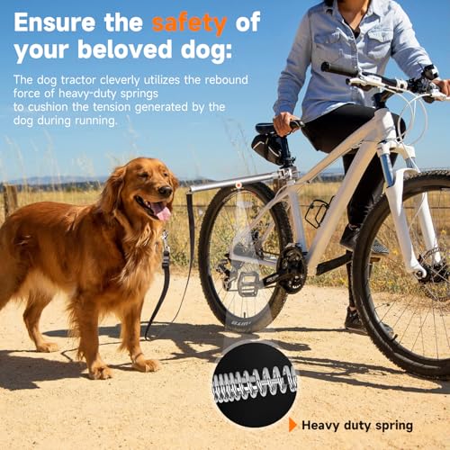 Fahrradleine Hund- Hundeleine Fahrrad Kann Um 180°Gedreht Werden, Starke StoßDäMpfung | Verstellbar | Abnehmbar, Outdoor-ÜBung/Training Joggen/Radfahren, Sicherheits-Fahrrad Hundeleine