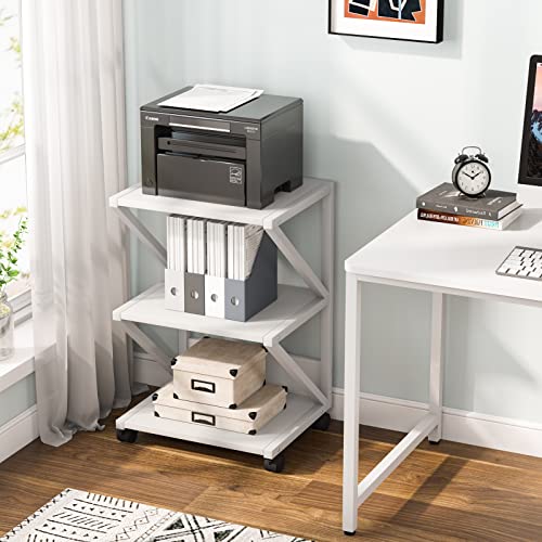 Tribesigns Printer Stand, 3-Tier Rolling Printer Cart Under Desk Storage, Industrial Machine Cart Storage Shelf On Wheels For Home Office #TOP6