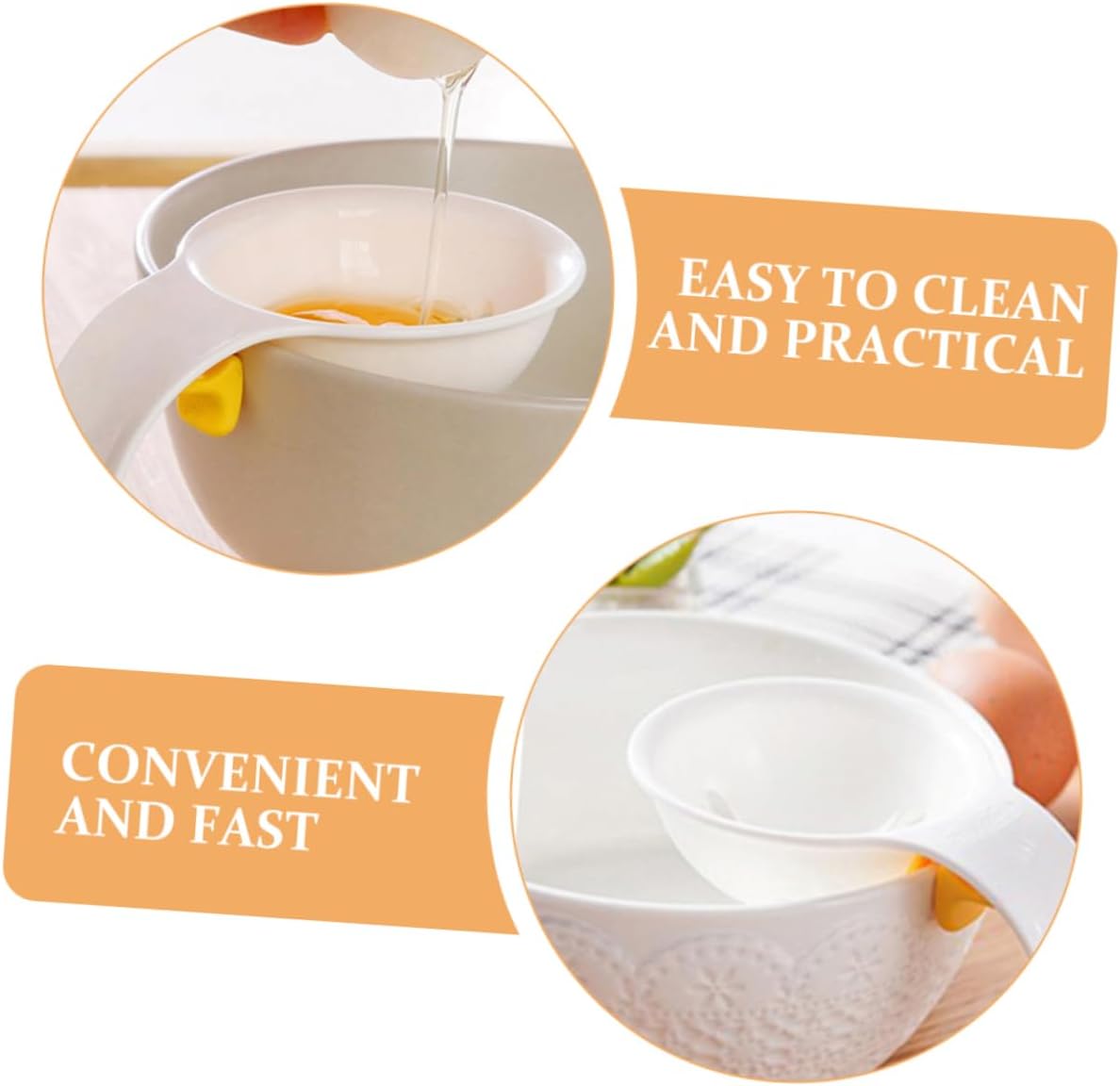 2pcs Plastic Egg White and Yolk Separator Tool for Baking