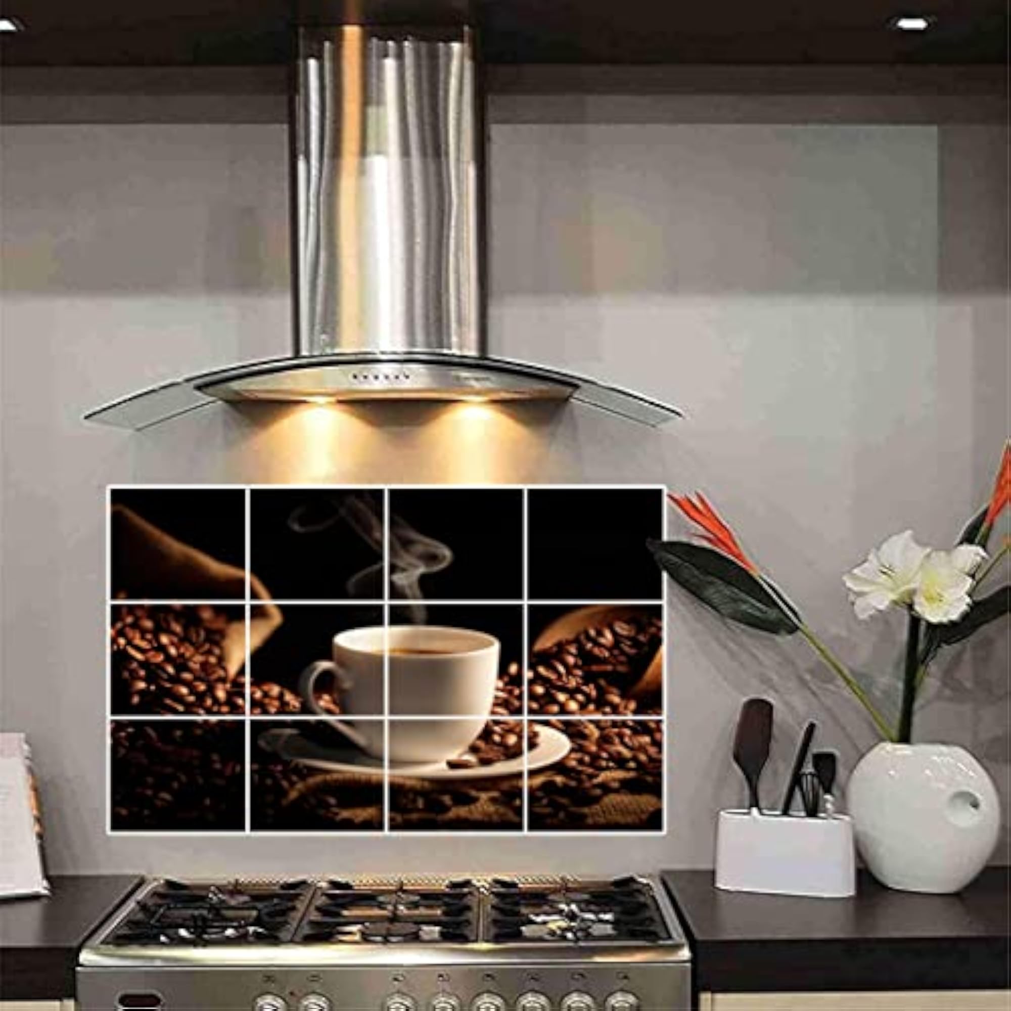 Coffee Tiles Oil/Waterproof Self Adhesive Kitchen Sticker