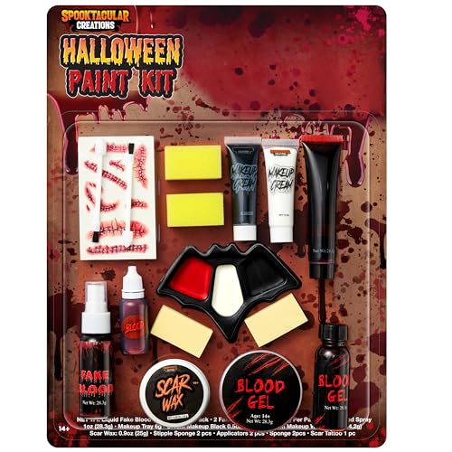 Spooktacular Creations 16 Pcs Halloween Family Makeup Kit Face Body