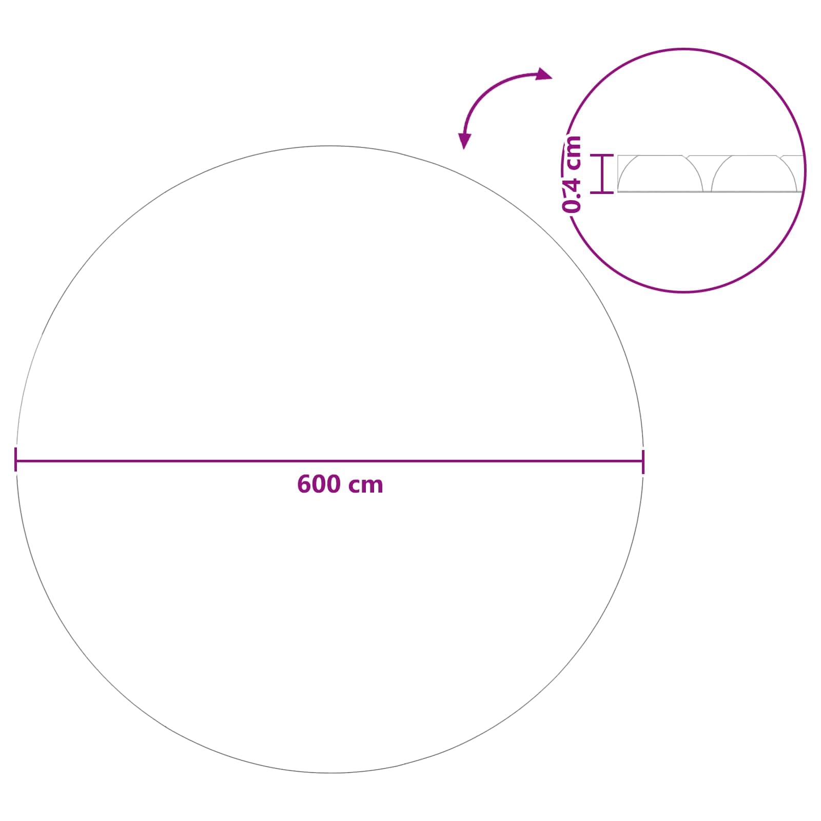 Couverture de Piscine Solaire Ronde 600 cm en PE 110 μm Bleu, Protection antipoussière pour Bassin Hors Sol et enterré, Isolation Thermique et réduction évaporation