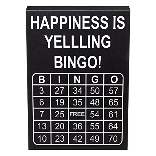 Happiness Is Yelling Bingo Sign - Funny Gift for Bingo Players - Grandparents Christmas Gift