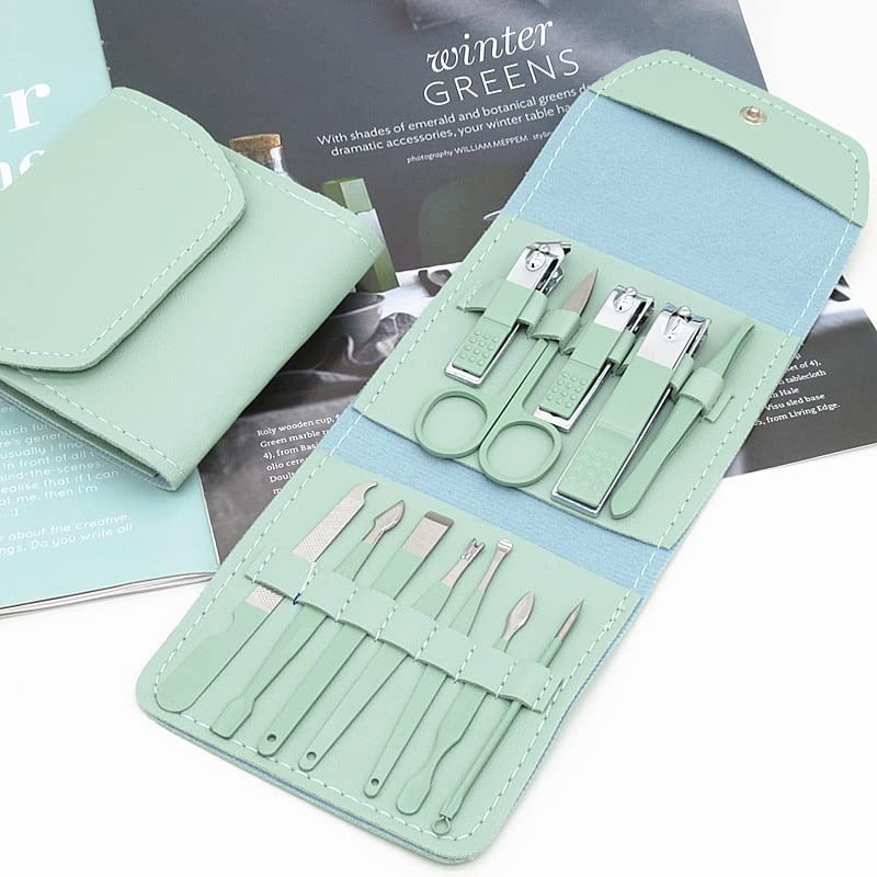 Ensemble de manucure coupe-ongles 12 pièces en acier inoxydable contre les ongles cassés