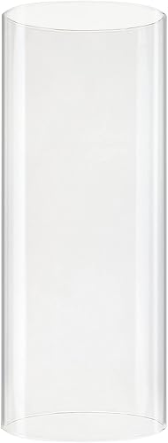 CYS EXCEL D-4 pulgadas H-9.5 pulgadas de cristal abierto portavelas huracán funda cilíndrica sin fondo transparente cubierta de tubo para chimenea 1