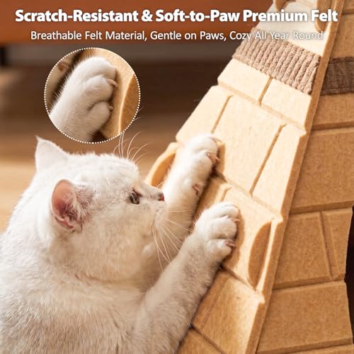 Mellownido Cat House for Indoor Cats, Scratch-Resistant Cat Cave, Felt Cat Hideaway with Pharaoh Headdress, 17x17x20 by Mellownido - Image 4