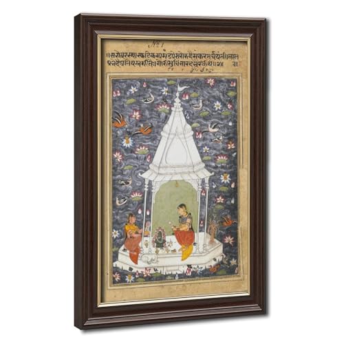 Toile d'art Bhairavi Ragini Ragamala 1610 grand format avec cadre en bois