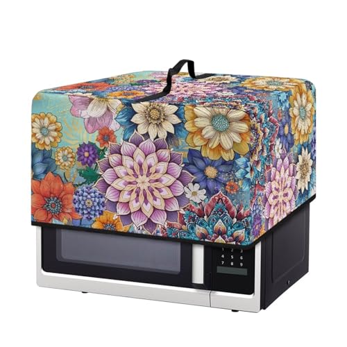 Image of Air Fryer Toaster Oven Dust Cover, Protective Countertop Microwave Oven Cover for Home Indoor Decor, S, 18.25 x 14.5 x 11 Inches, Bohemian Flower