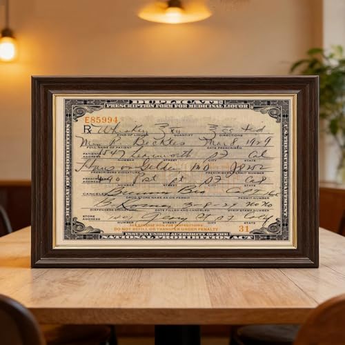 Impression sur toile prescription de liqueur cadre suspendu de 61 cm