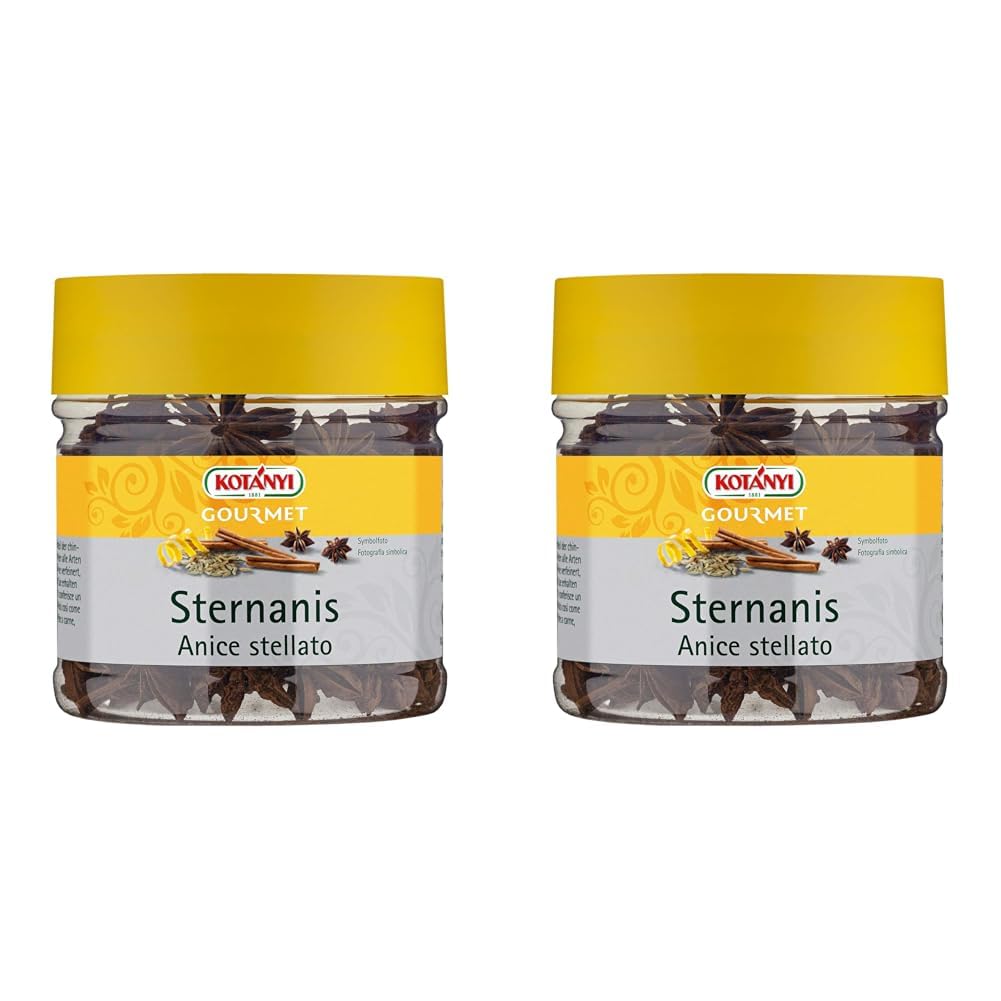 Kotanyi Gourmet Star Anise Whole Sweetish Spicy Liquorice Like Flavour 400 ml Pack of 2