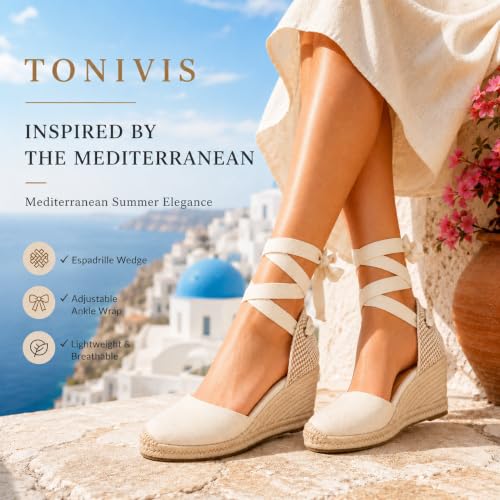 Image of Women's Espadrille Wedge Sandals Closed Toe Lace-Up Shoes