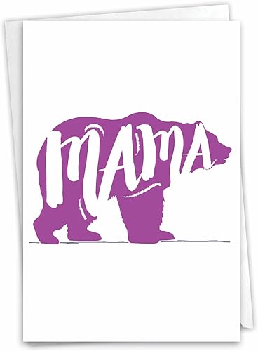 NobleWorks Tarjeta de felicitación de felicitación (madre) con sobre de 5 x 7 pulgadas (1 tarjeta) Mama Bear C3462CGG