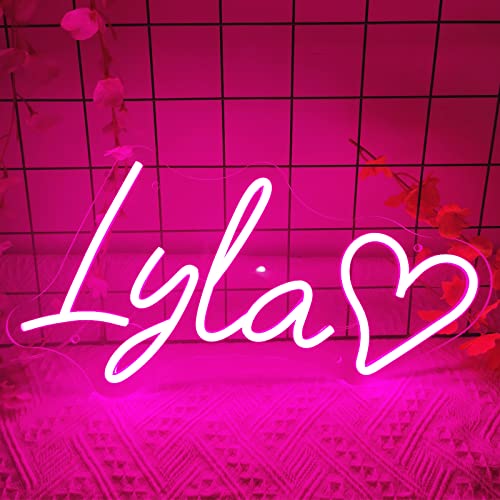 Custom Neon Signs, Personalized Dimmable LED Neon Light Signs with Heart for Wall Decor Bedroom Wedding Birthday Party Bar Business Logo Neon Sign Customizable (1 Line/10
