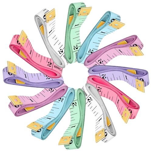 12 Pack Soft Tape Measure for Sewing, 6 Colors (2