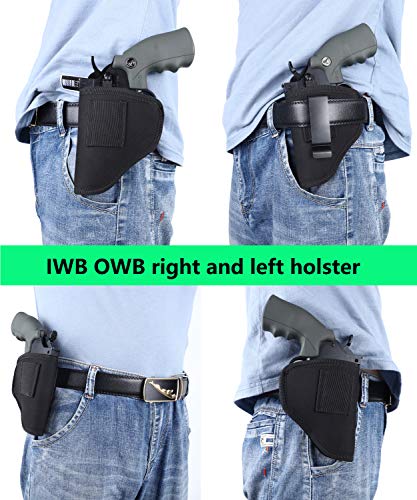 Anjilu 2 Packs Revolver Holster | Right Left Iwb Owb Fast Draw | Fits Most J Frame Revolvers/Ruger Lcr/Smith & Wesson Body Guard/Taurus/Charter/Most .38 Special Type Guns #TOP5