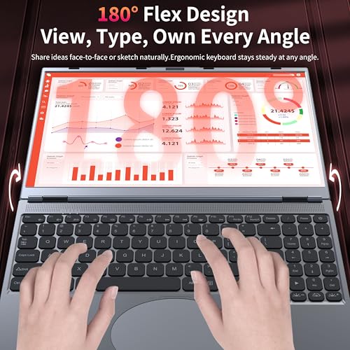 Image of 16 inch Touchscreen Laptop, i3-8109U, 16GB RAM, SSD, RGB Backlit Keyboard, Face & Fingerprint Recognition, 180 Degree Opening and Closing, Win 11 (16GB RAM | 512GB SSD)