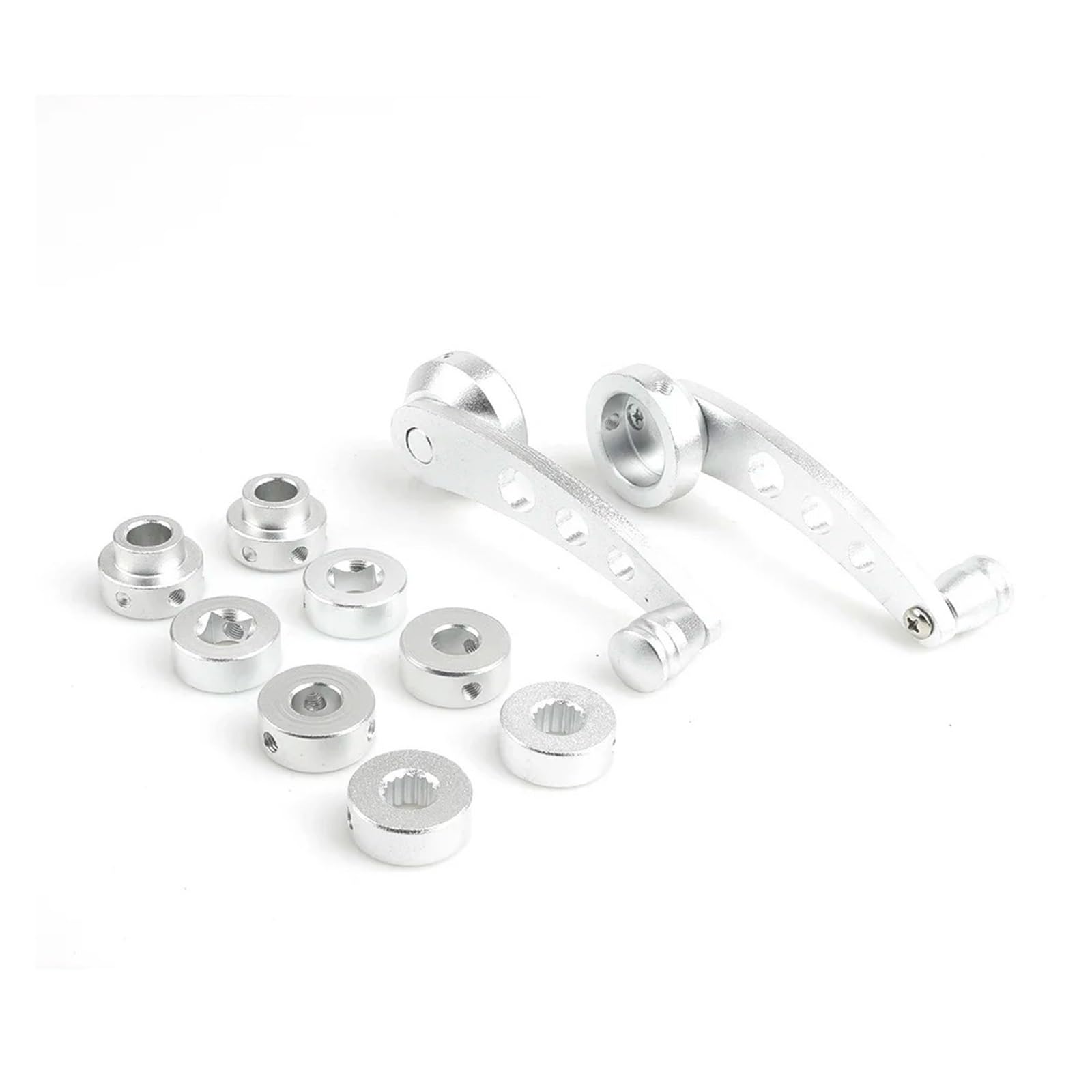 Lhdktee for Universal Replacement Handles 2piece Aluminum Alloy Universal Car Manual Window Lifting Crank Handle Winder Riser Crank Riser Kit Car Window Handle(Silver)