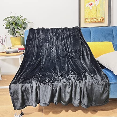 Miniatura 4 de Hte Manta Microfibra Suave Para Sofá Y Cama, Super Caliente Para Adulto Y Niño,Sin Arrugas Negro, 220 X 240 Cm
