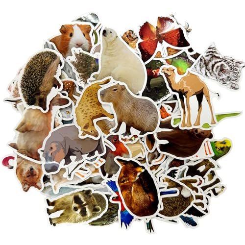 MEMOFYND 100 Pegatinas de Animales Realistas, Impermeables y Reutilizables para Niños - Pegatinas de Animales del Bosque y Divertidas