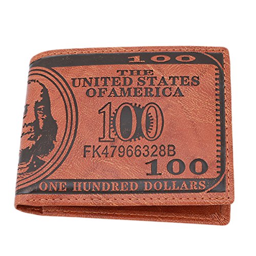 CH Mens US $100 Dollar Bill Leather Bifold Card Holder Wallet Handbag Purse