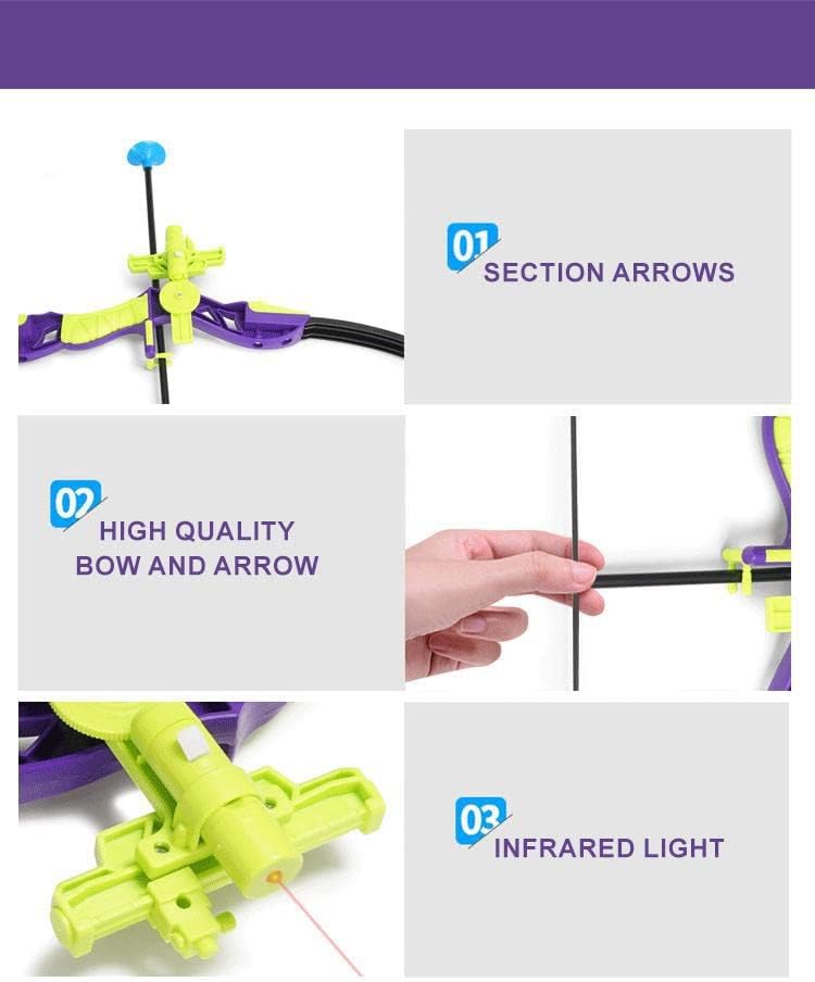Kingsport Archery Bow and Arrow Set for kids with Infrared Red Light 1 Large Bow 10 Soft Suction Cup Arrows, Big Quivers and Target Archery Set Shooting Game for Kids