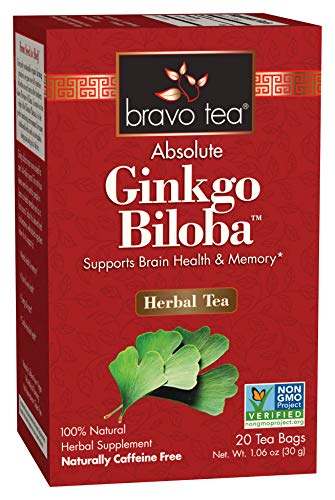 Bravo Tea, Ginkgo Biloba Tea, Caffeine Free, 20 Tea Bags