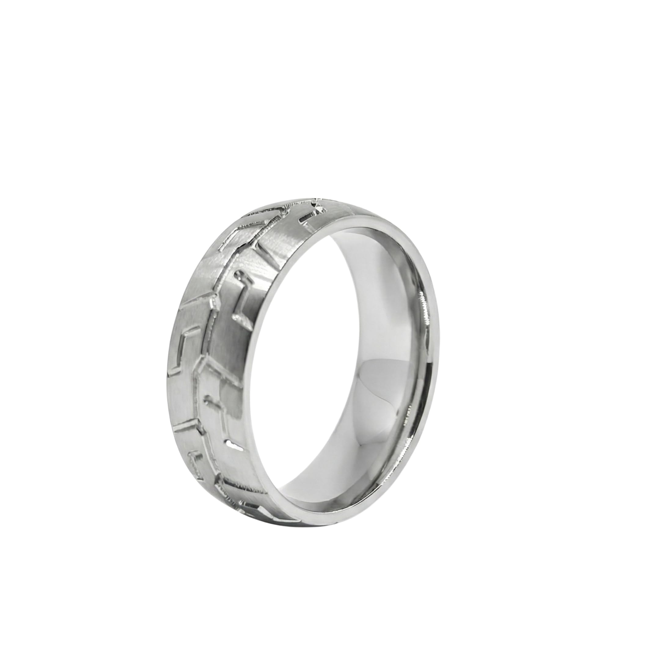 STEEL MATRIX - Pure Stainless Steel Men’s Steel-Plated Ring (Size : 17-22-27)-image-28