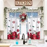 24 Inch Length Curtains for Small Window,Blackout Thermal Kitchen Tier Curtain Set 2 Pack,Cafe Neutr