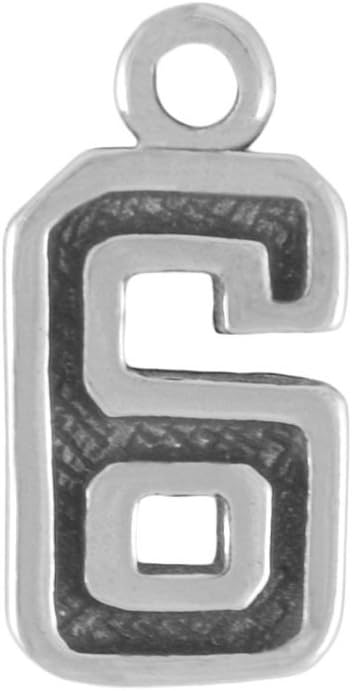 Sterling Silver Tiny Number Charm #6 Item #36646