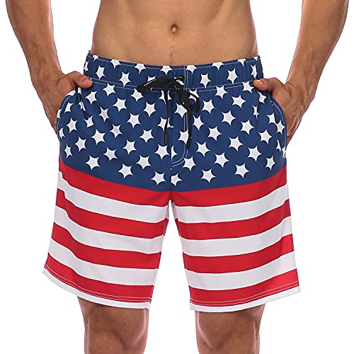 Image of HOdo Mens Swim Trunks with Mesh Liner 9 inch Quick Dry Swim Shorts Bathing Suits for Men Swimwear Board Shorts wiht Pockets