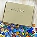 Youway Style Vitreous Mosaic Tiles for Crafts Bulk, 2.2lb Iridescent Mosaic Glass Tiles for Art Crafts, 3/4 inch Square Mosaic Glass Pieces Christmas Decorations