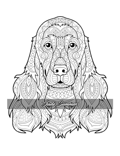 Amazing Dogs Coloring Book: Beautiful Dogs, Adorable Puppies, and Relaxing Designs for Adults and Teens - Image 15