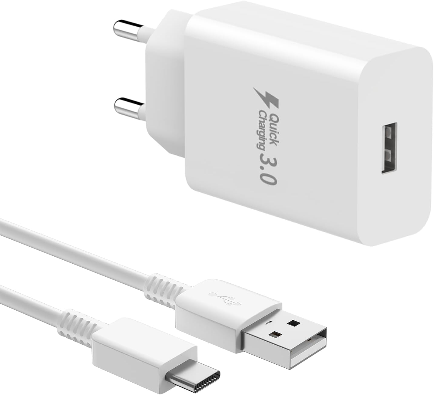 Chargeur Type C Charge Rapide Compatible avec Samsung Galaxy A17 A16 A15 A14 5G A56 A55 A54 A36 A35 A26 A25 Telephone Portable S25 S24 S23 S22 S21 Fe Adaptateur Secteur USB-C pour Xiaomi Google Pixel - 2