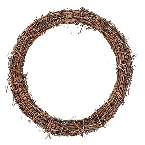 FSUK 40cm (14) Natural Rattan Grape Vine Wicker Wreath Ring