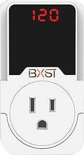 BXST 140J Surge Protector Voltage Protector One Outlet Plug Surge Protector for Refrigerator/Air-Conditioner/Fridge Home/Office/Travel Portable LED Adjustable buttons120V