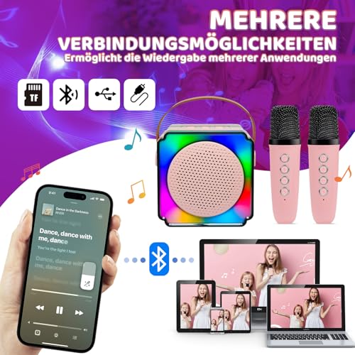 Osikay Geschenk Mädchen 4 5 6 7 8 Jahre: Karaoke Maschine Spielzeug ab 3-12 Jahre Mädchen Geschenke 6-7-8-9-10-11 Jahre Bluetooth Mikrofon Geburtstagsgeschenk für Kinder Spielzeug 4-6 Jahre