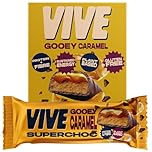 Vive Superchoc Low Sugar High Fibre Gooey Caramel Chocolate Bar - Protein Packed - Vegan Healthy Snack