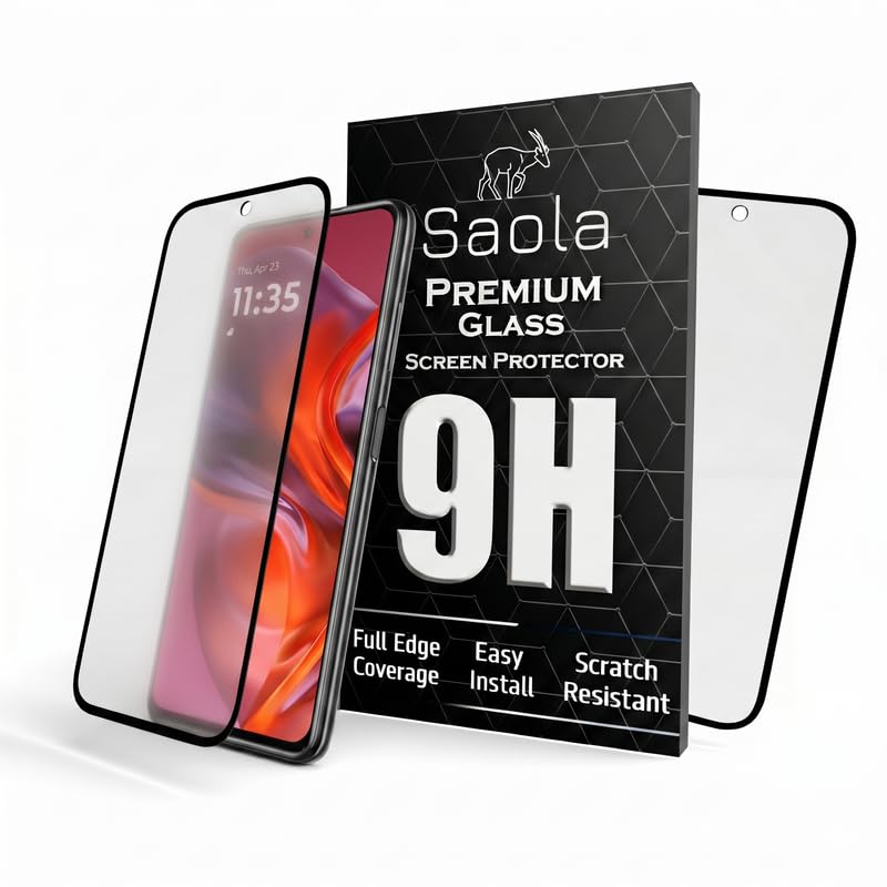 Image of Saola HD Matte Tempered Glass With 18H Hardness For Motorola G05 (PACK OF 1) with Free Installation Kit. Full screen Coverage. Free Replacement If Received Damaged - 6.67 inch