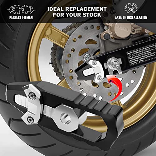 Canitu Billet Chain Axle Adjuster Kit Cnc Aluminum Motorcycle Chain Adjusting Tool Rear Axle Swingarm Spool Adjuster Tensioner Mods For Honda Grom's 2014-2021(Black) #TOP1