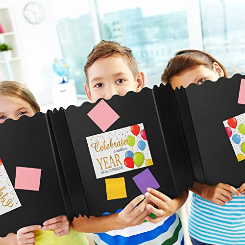 Lincia 5 Pcs Tri Fold Poster Boards 22\" x 14\" 3 Fold Presentation Display Board Small Trifold Poster Cardboard Exhibition Science Fair Projects Display Board(Black)